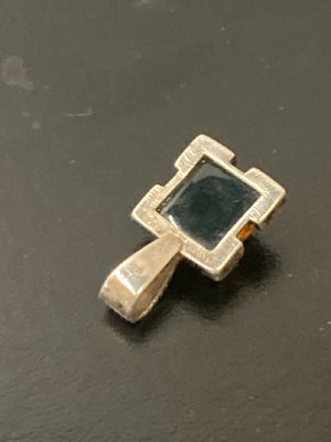 Sterling Silver Square Amber Pendant