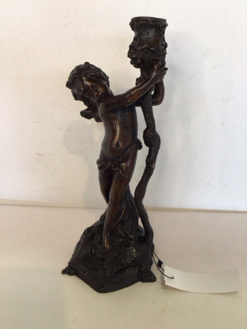 Art Nouveau Bronze Metal Woman Statue