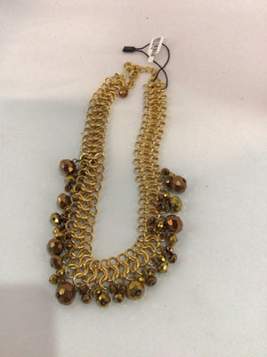 Gold/Brown Beads Necklace