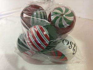 Balls Red/Green Wood Words Holiday Item