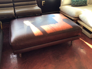 Havenly As Is Leather Brown Ottoman