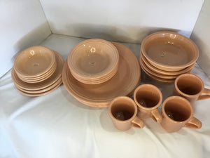 Fiestaware Vintage Peach Stoneware 4 Place Setting Dish Set