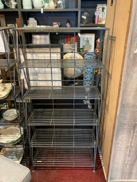 Folding Black Metal 5 Tier Shelf