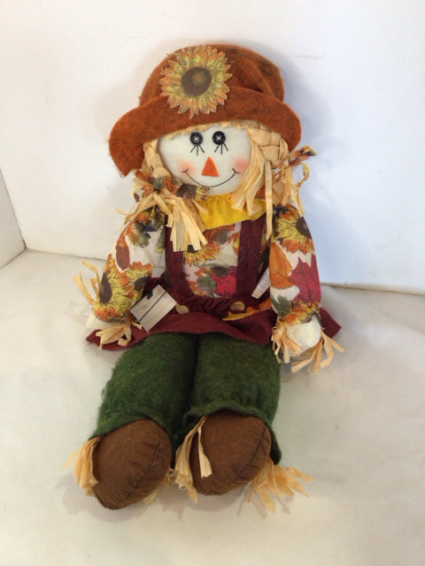 Halloween Multi-Color Cloth Scarecrow Girl Holiday Item