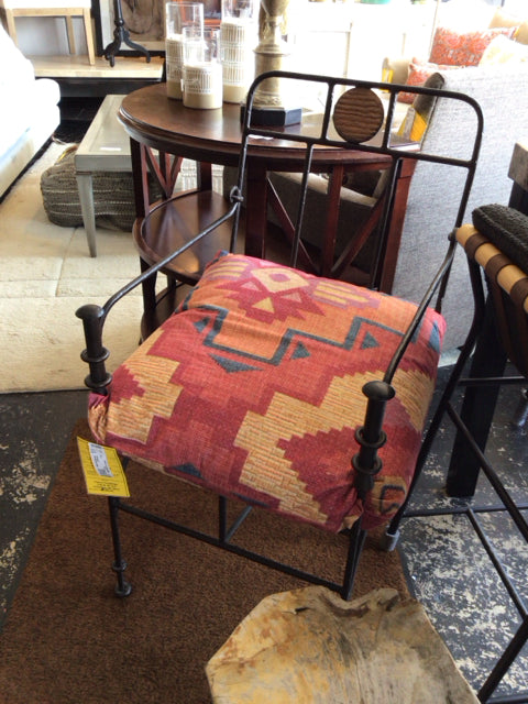 Southwestern Iron w/Pillow Black/Red Chair