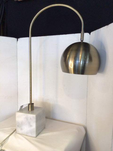 Gold/White Metal Marble Base Lamp