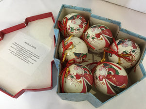 Christmas Red/white Ornaments Set of 6 Holiday Item