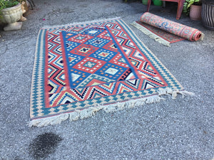 Turkish Kilim Tribal Multi-Color Rug