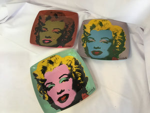 Set of 3 Multi Melamine Marilyn Monroe Plate Set