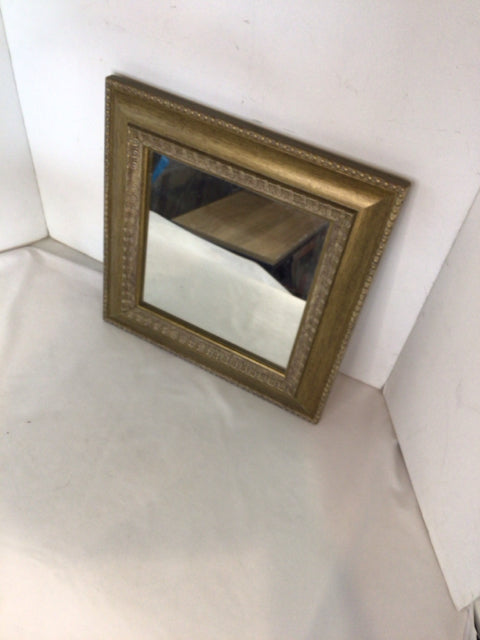 Gold Wood Square Mirror