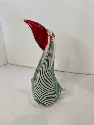 Red/Black Glass Pelican Figurine