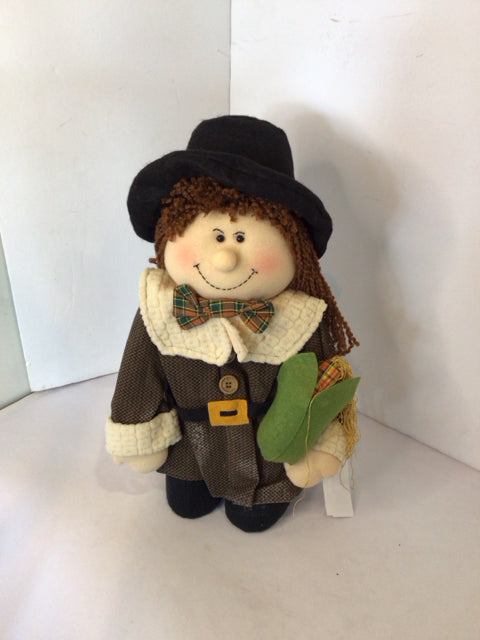 Fall Brown/Multi Cloth Figure Pilgrim Holiday Item