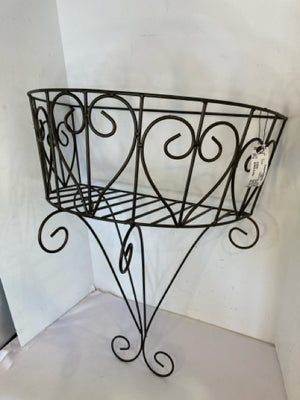 Outdoor/Outside Black Metal Basket Planter