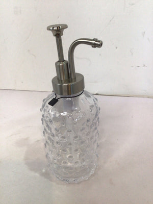 Clear/Silver Glass Soap Dispenser