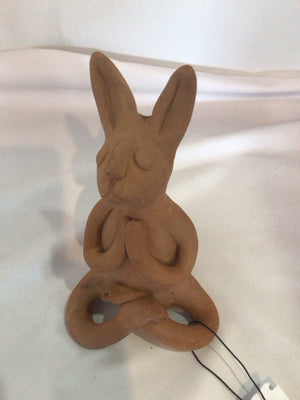 Orange Terracotta Bunnies Sculpture