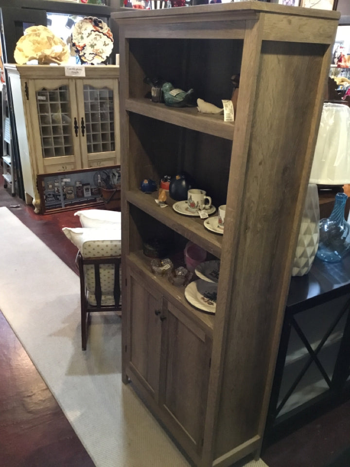 Rust Wood 2 Shelf Cabinet