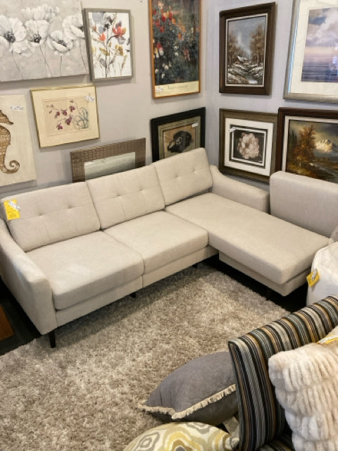 Burrow Modular Upholstered Cream Sectional Sofa 5224UDAR