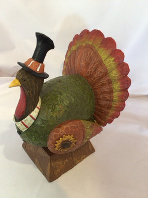 Brown/Green Resin Turkey Holiday Item