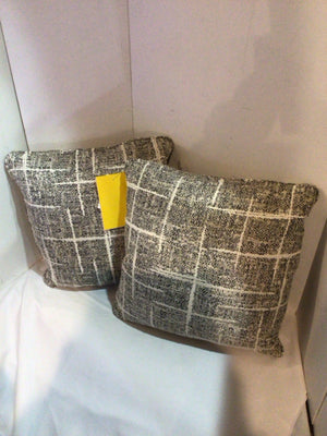 Gray/White Polyester Pair Down Filled Pillow Set