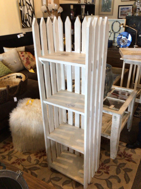 Rustic White Fence As Is Shelf