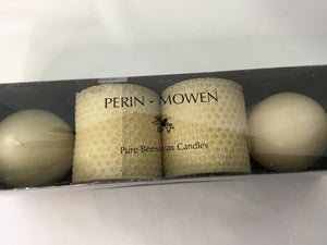 Perin-Mowen Beeswax Set of 4 Candles