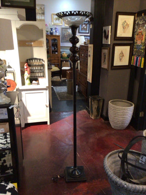Up Light Black/Bronze Metal/Glass Floor Lamp