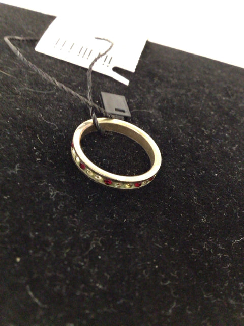 White Gold Silver/Red Ruby Ring