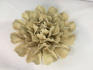 As Is Ceramic Flower Cream Wall Decoration Art