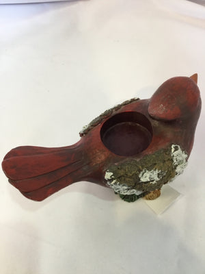 Tea light Red Resin Cardinal Candle Holder