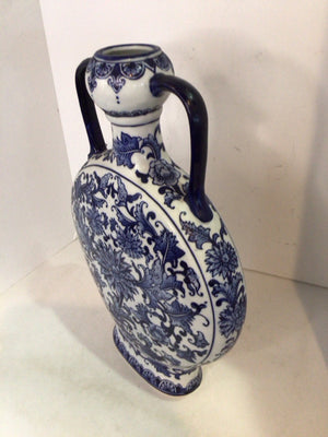 Blue/White Ceramic Handles Vase