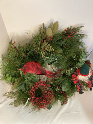 Wreath Green/Red Holiday Item