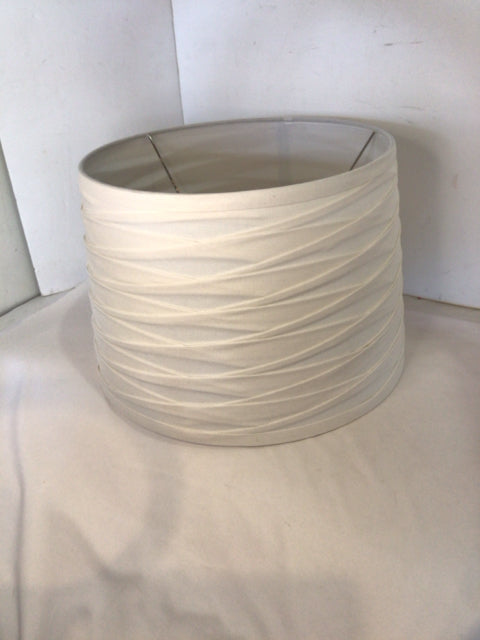 White Linen Pleated Drum Shade Lamp Shade