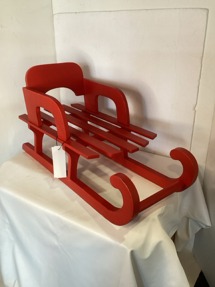 Sled Red Wood Holiday Item