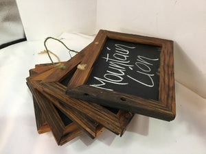 Set of 6 Brown/black Wood Chalkboard