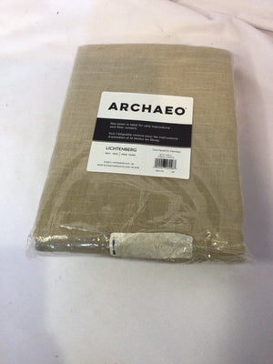 Beige Cotton 1 Panel Draperies/Curtains