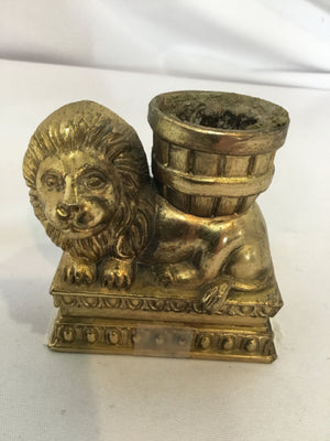 Gold Metal Lion Planter