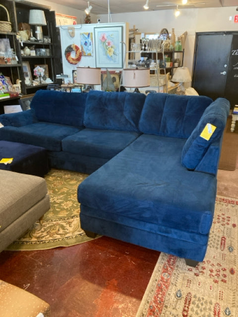 2 Piece Velour Sectional Sofa