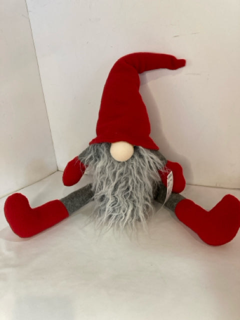 Christmas Red/Gray Cotton Stuffed Gnome Holiday Item