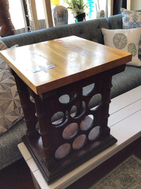 Wood Wine Rack Brown Table