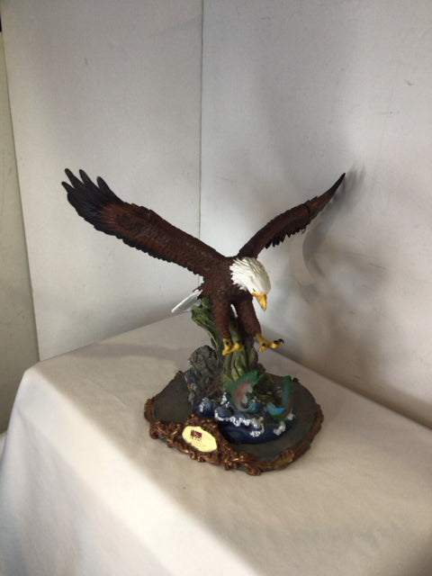 2 Piece Brown/Multi Resin Eagle Figurine