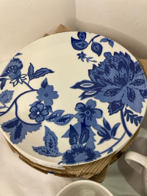 Royal Norwolk 6 Blue/White Ceramic Floral Dish Set