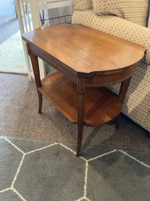 Vintage Wood Tiered Brown Table