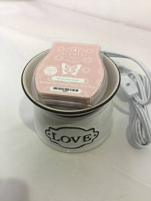 Scentsy Electric White Ceramic 3 piece Love Candle Holder