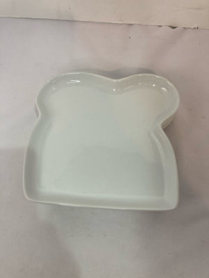 Crate & Barrel Set of 4 White Ceramic Bread Plate Set