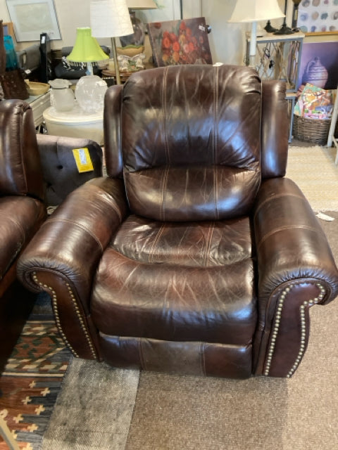 Recliner Leather Electric Brown Chair