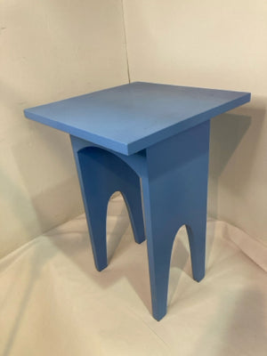 Side Wood Blue Table