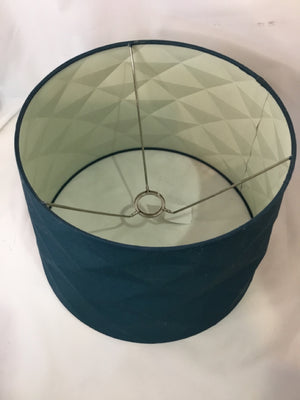 Teal Barrel Wavy Lamp Shade