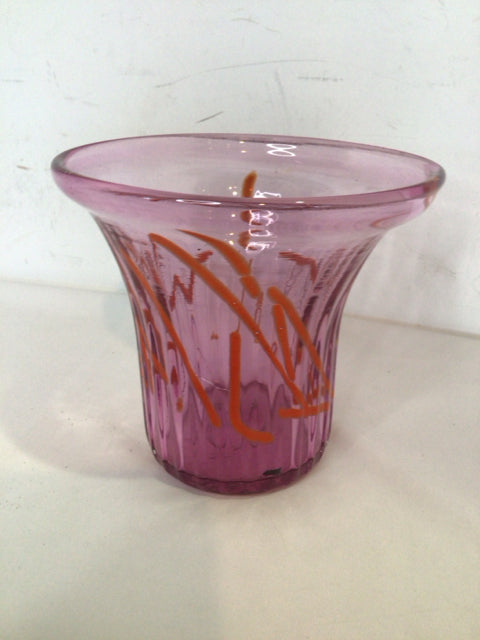 Red/Clear Glass Vase