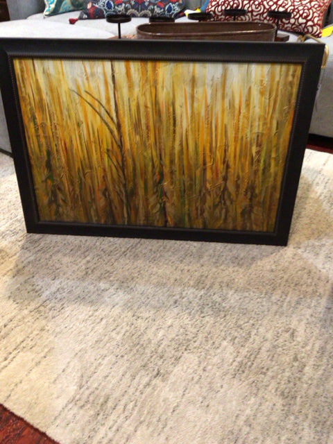 Abstract Brown/Yellow Wheat Field Framed Art