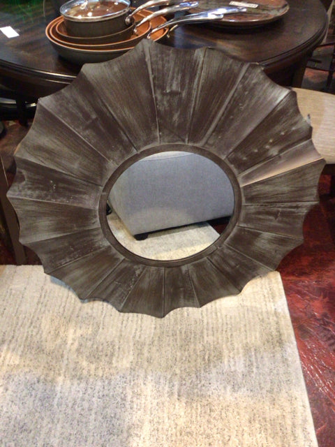 Brown Metal Wavy Mirror